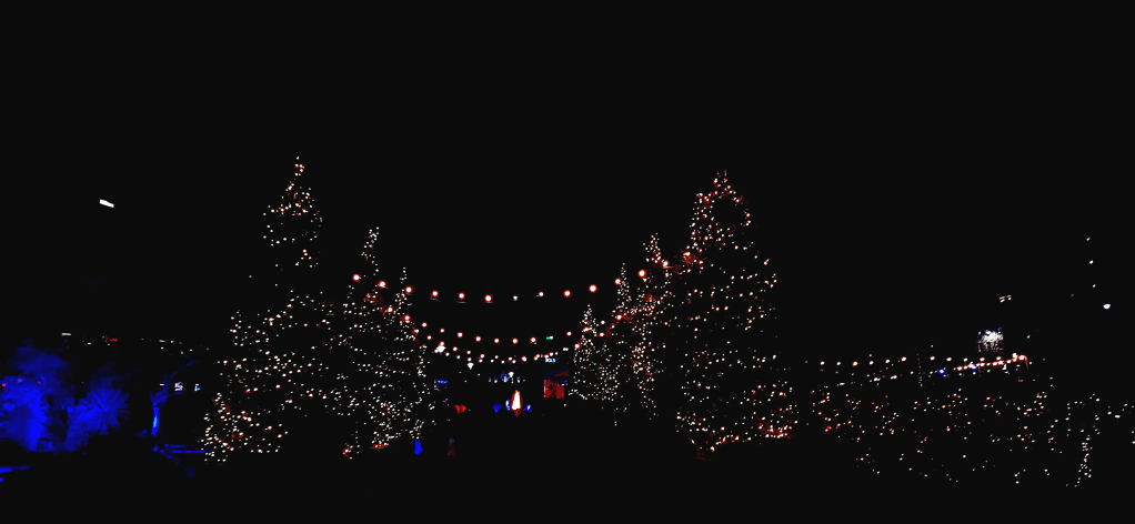 Photo of the Christmas lights in Bournemouth square.