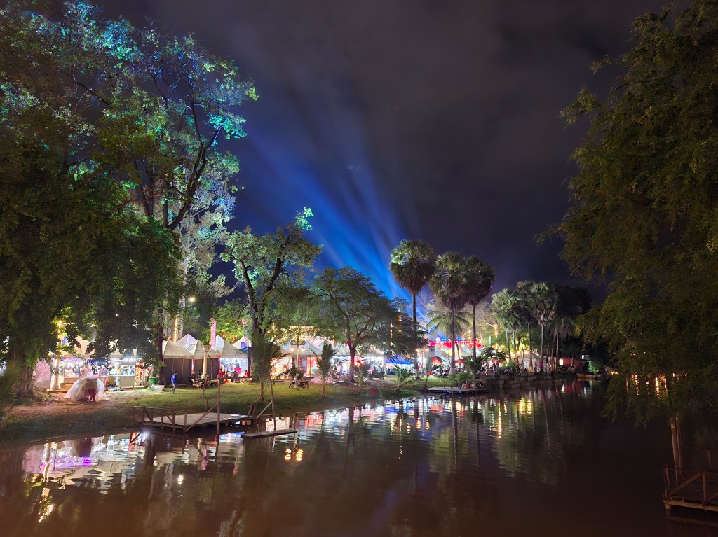 The river going through Siem Reap during Cambodia's water festival.