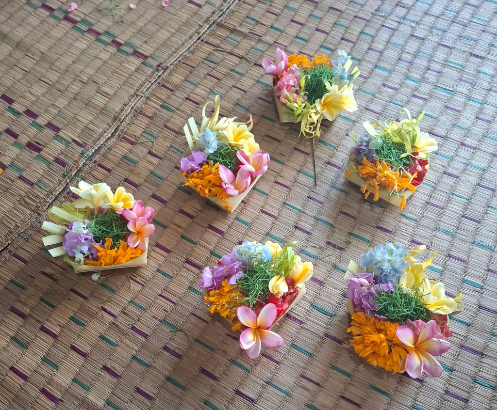 Offerings made in Bali