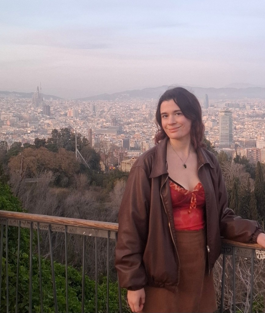 Woman stood at a viewing area in Barcelona